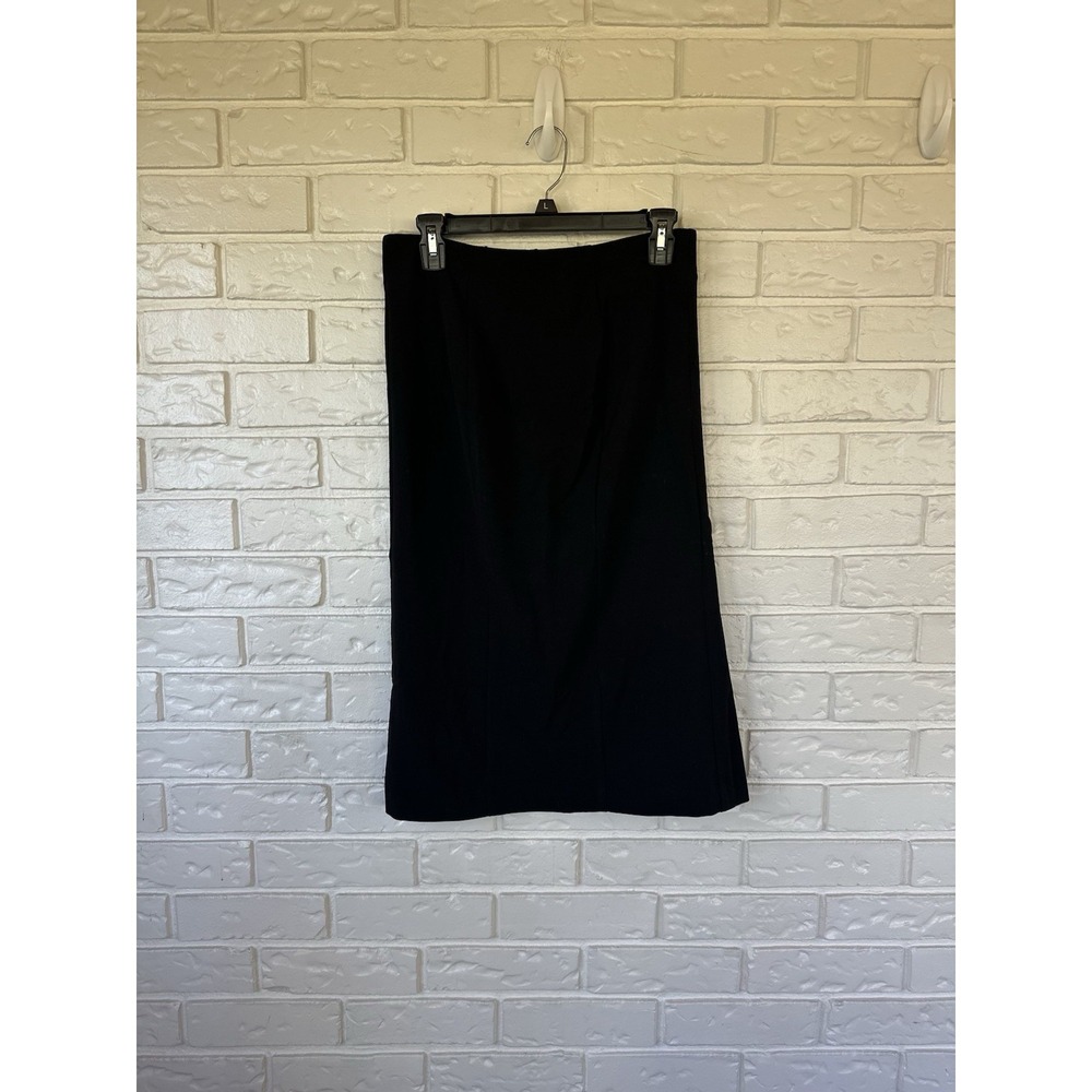 7th‎ Avenue Design Studio Black Ruffle Hem Pencil Skirt 90s Officecore Size 2